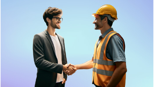 Engineer collaborating with a worker in a niche market to customize the app for that industry.